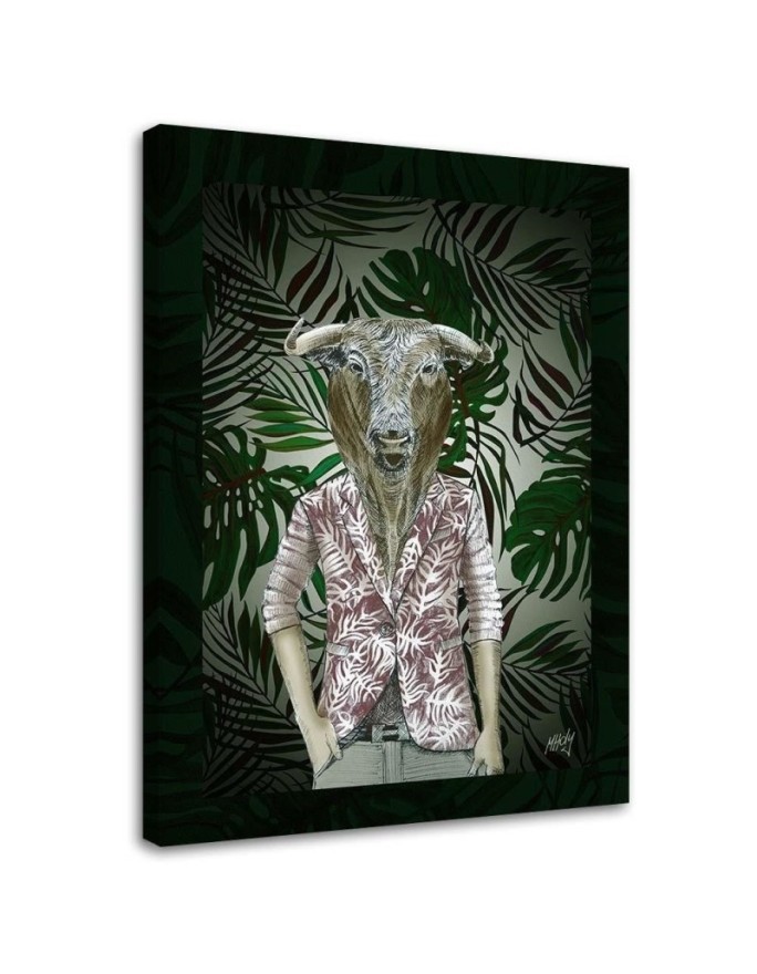 Canvas prints for a teenager's room - Bull's head in a human body | FEEBY