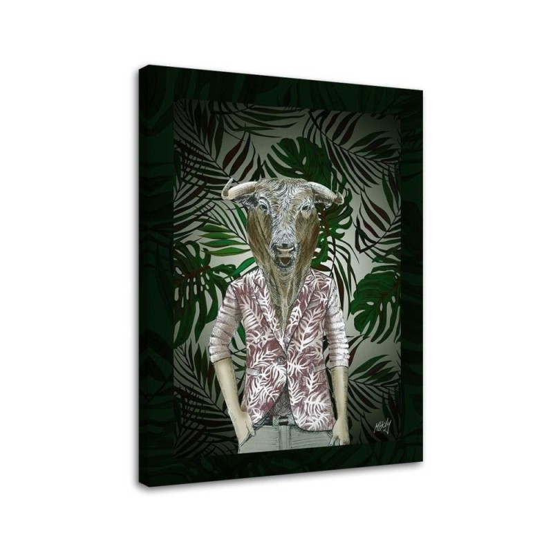 Canvas prints for a teenager's room - Bull's head in a human body | FEEBY