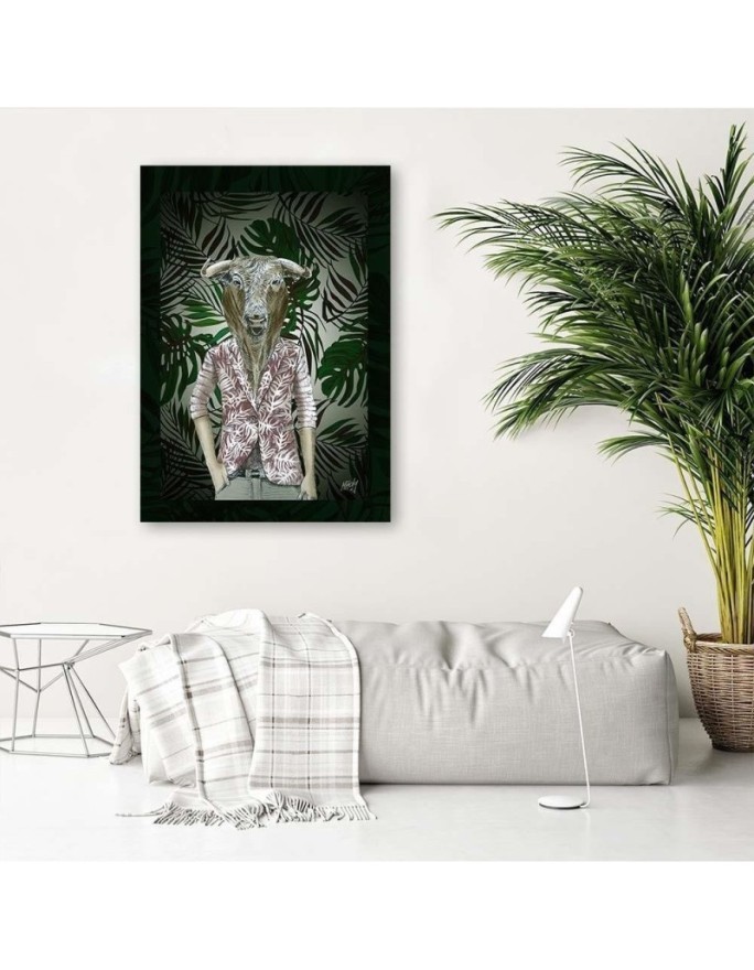Canvas prints for a teenager's room - Bull's head in a human body | FEEBY