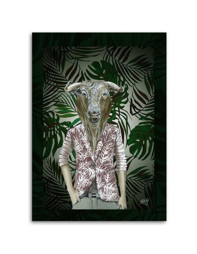 Canvas prints for a teenager's room - Bull's head in a human body | FEEBY