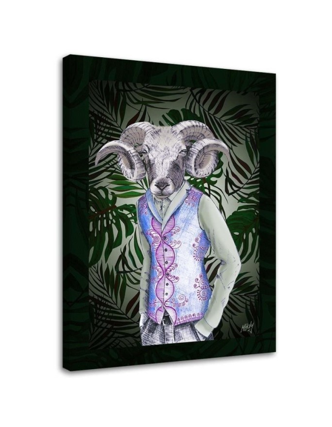 Canvas print Head of a ram...