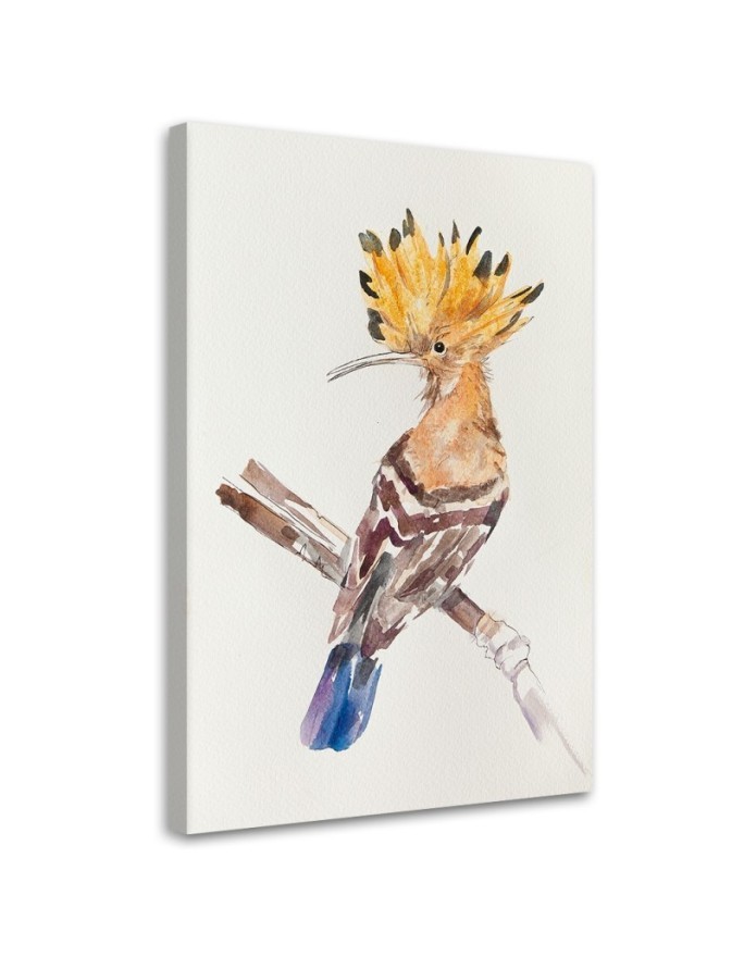 Modern Canvas painting for the bedroom - Hoopoe on a branch | FEEBY