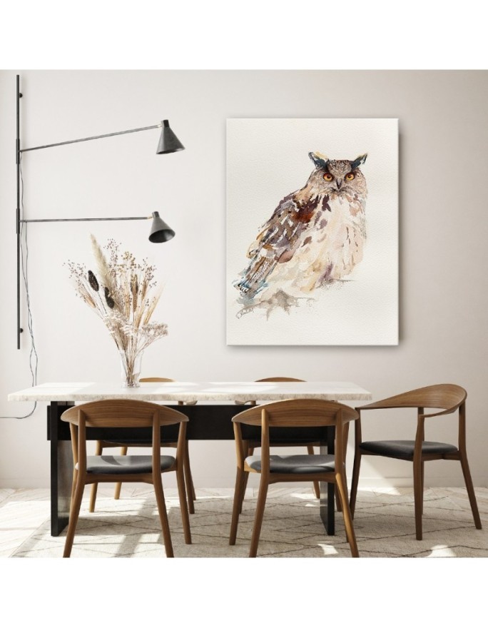 Sight of an owl Dorota Martyńska - Canvas painting for the living room | FEEBY
