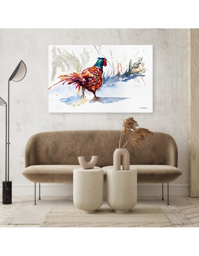Canvas painting - Colourful rooster - Watercolour | FEEBY