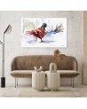 Canvas painting - Colourful rooster - Watercolour | FEEBY