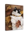 Nursery art prints canvas painting - Autumn cat in a scarf | FEEBY