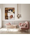 Nursery art prints canvas painting - Autumn cat in a scarf | FEEBY