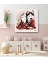 Canvas prints for a child's room - Husky in a winter blanket | FEEBY