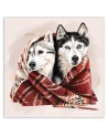 Canvas prints for a child's room - Husky in a winter blanket | FEEBY