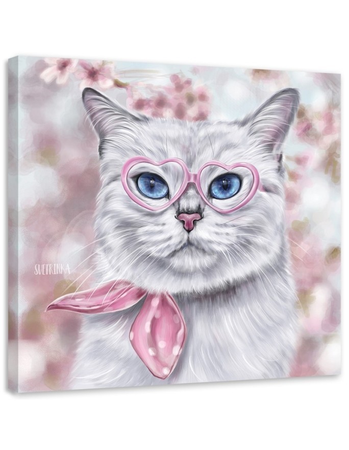Canvas prints for a child - Cat's world through rose-coloured glasses | FEEBY