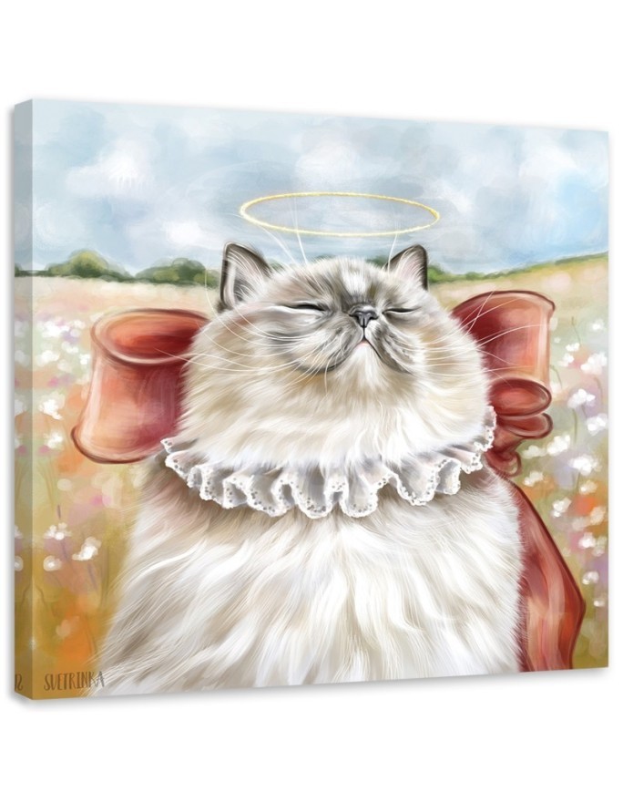 Royal cat in a glade - Modern canvas painting | FEEBY