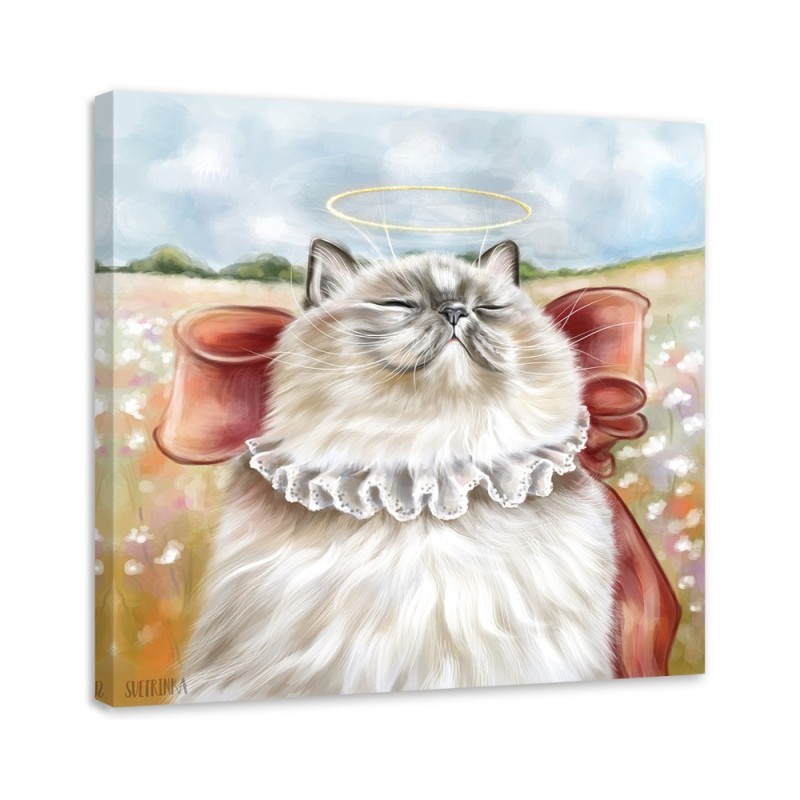 Royal cat in a glade - Modern canvas painting | FEEBY