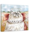 Royal cat in a glade - Modern canvas painting | FEEBY