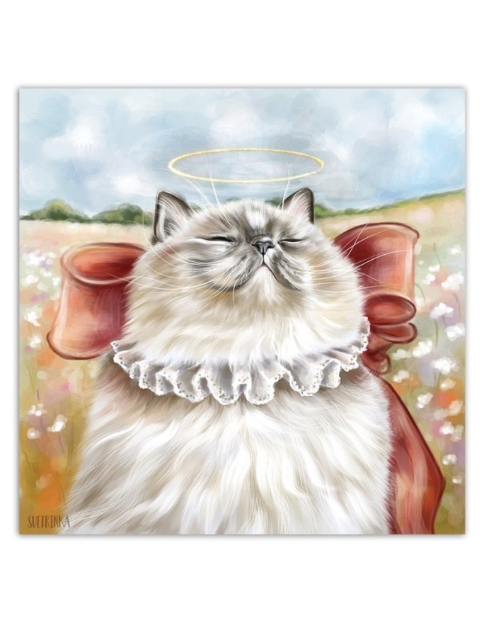 Royal cat in a glade - Modern canvas painting | FEEBY
