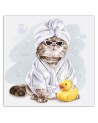 Modern Canvas painting for a child's room - Cat's long bath | FEEBY