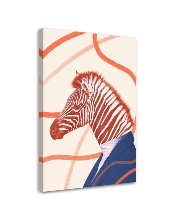 Youth Canvas painting - Zebra Orange Animal Abstract | FEEBY