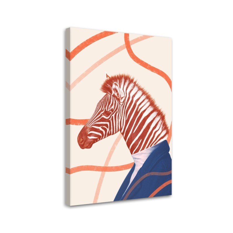 Youth Canvas painting - Zebra Orange Animal Abstract | FEEBY