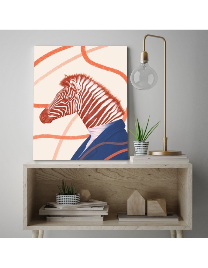 Youth Canvas painting - Zebra Orange Animal Abstract | FEEBY