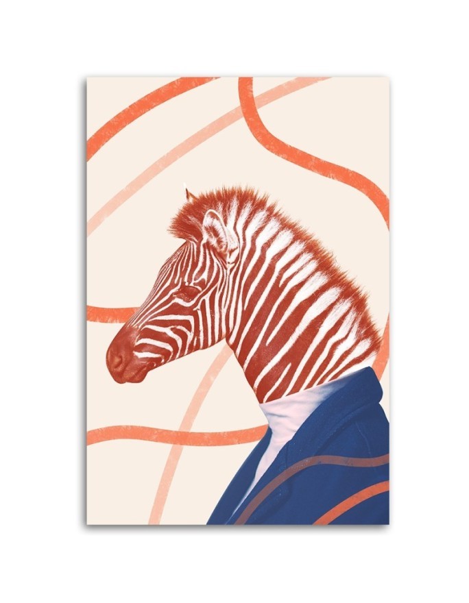Youth Canvas painting - Zebra Orange Animal Abstract | FEEBY