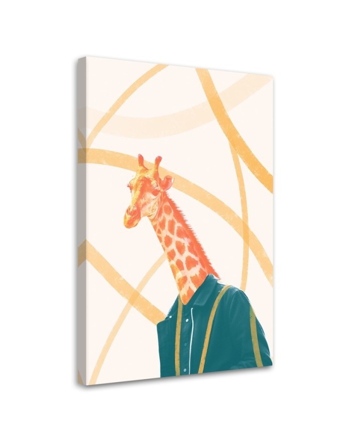 Youth Canvas painting - Giraffe Head Yellow Animal | FEEBY