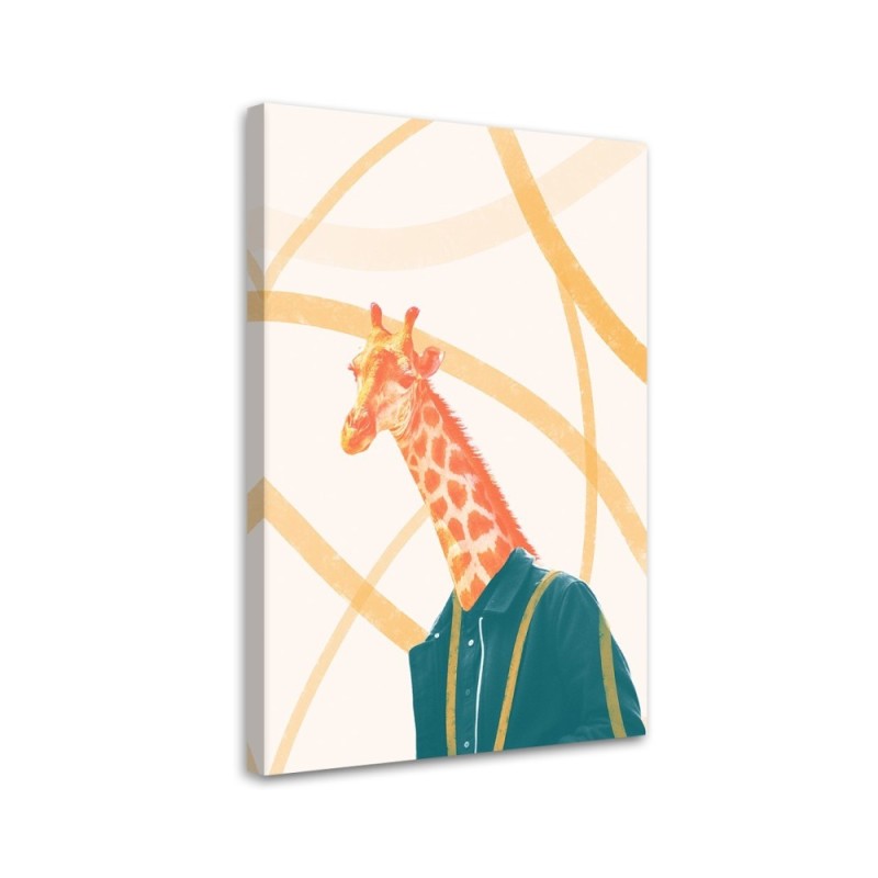 Youth Canvas painting - Giraffe Head Yellow Animal | FEEBY