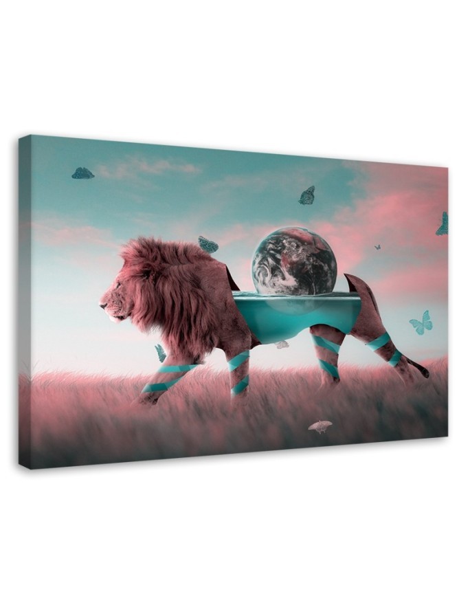 Abstract lion canvas painting | FEEBY