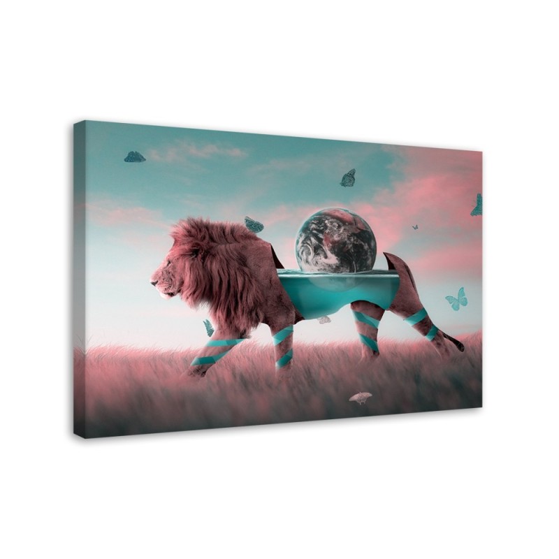Abstract lion canvas painting | FEEBY