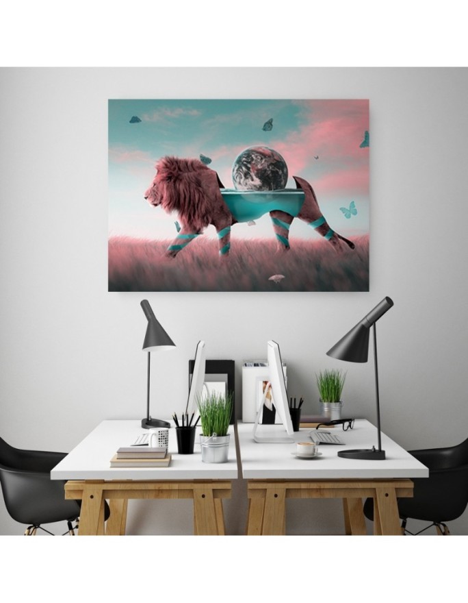 Abstract lion canvas painting | FEEBY