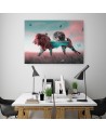 Abstract lion canvas painting | FEEBY