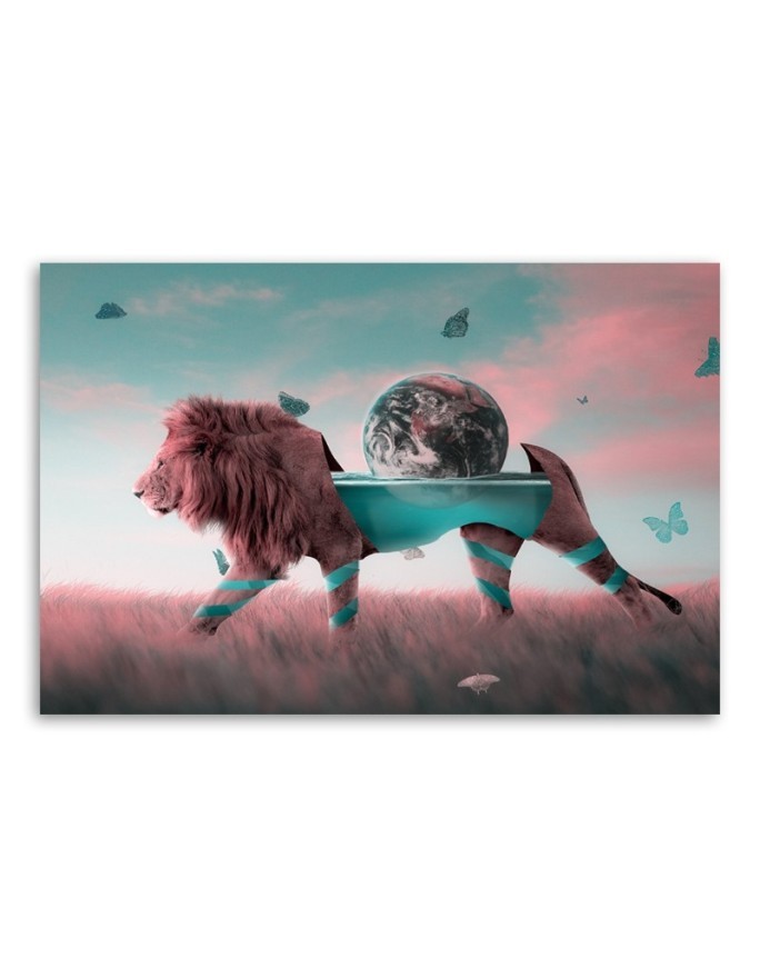 Abstract lion canvas painting | FEEBY