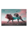 Abstract lion canvas painting | FEEBY