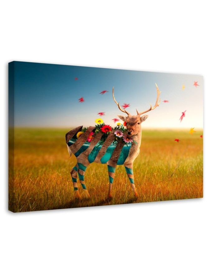 Surrealist canvas painting - Deer abstract | FEEBY