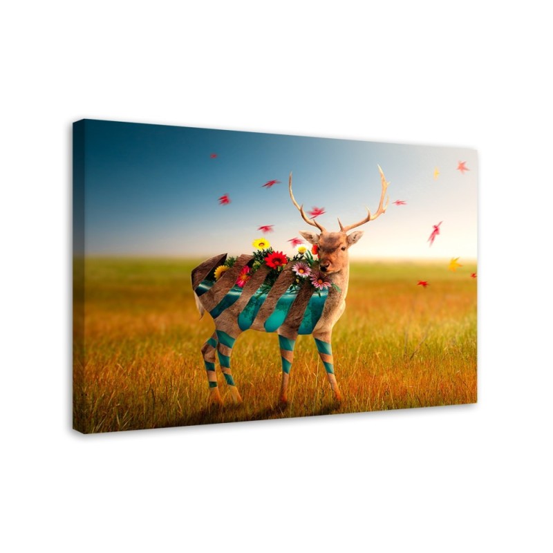 Surrealist canvas painting - Deer abstract | FEEBY