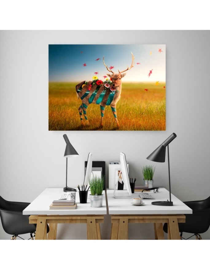 Surrealist canvas painting - Deer abstract | FEEBY
