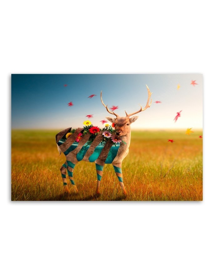 Surrealist canvas painting - Deer abstract | FEEBY