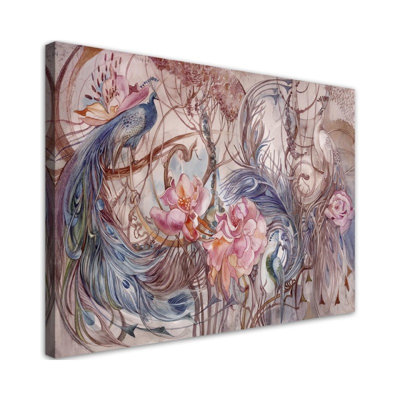 Wall art decoration for living room - Magic peacock birds | FEEBY