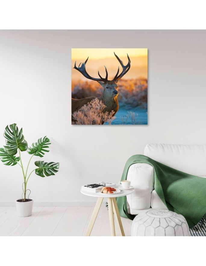 Canvas painting Deer sunrise | FEEBY