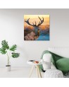 Canvas painting Deer sunrise | FEEBY