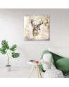 Vintage deer head sketch - Retro wall art decoration | FEEBY