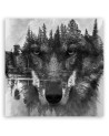 Canvas print for living room Black wolf abstract | FEEBY