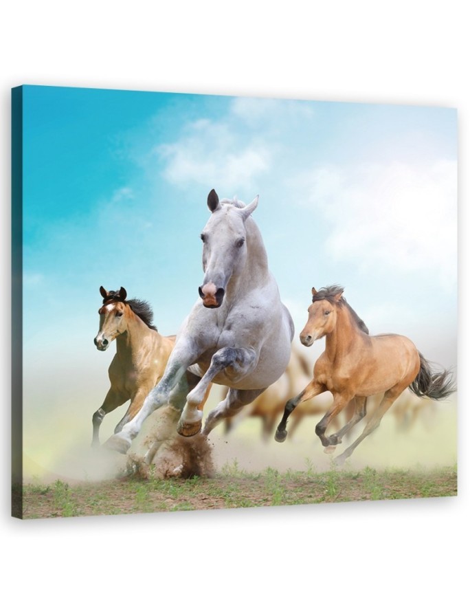 Modern Canvas painting for living room - Galloping horses | FEEBY
