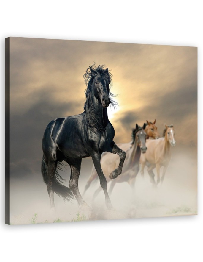 Herd of horses - decorative Canvas painting for bedroom | FEEBY