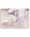 Winged pegasus abstract - vintage canvas painting | FEEBY