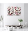 Birds and butterflies in a meadow - Modern Canvas painting for bedroom | FEEBY