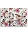 Birds and butterflies in a meadow - Modern Canvas painting for bedroom | FEEBY