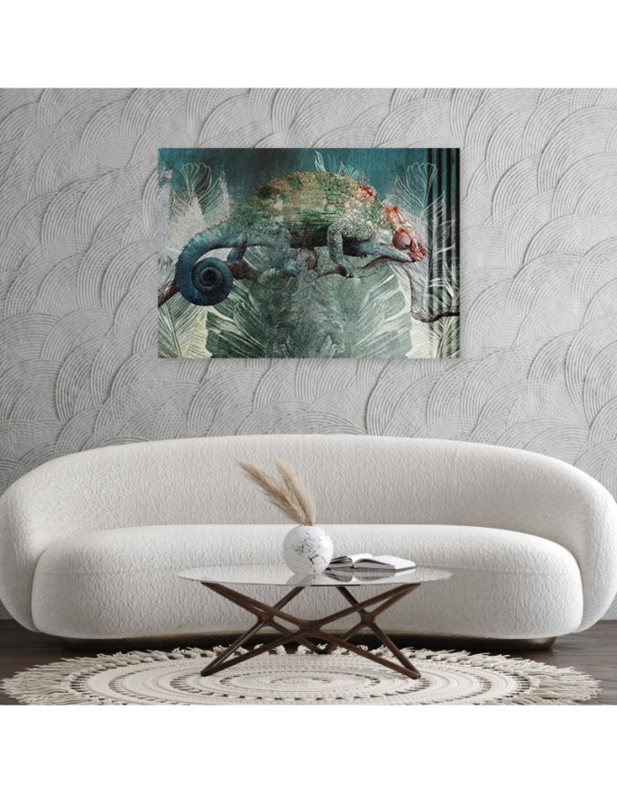 Chameleon in the jungle - Exotic style canvas painting | FEEBY