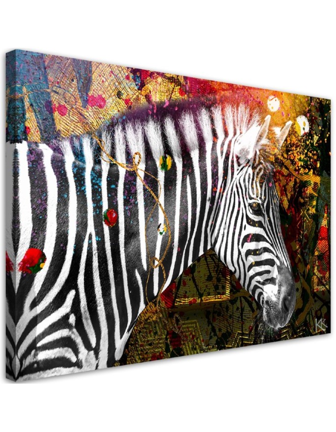 Canvas print Zebra on...