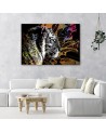Canvas painting for bedroom Tiger on coloured background | FEEBY