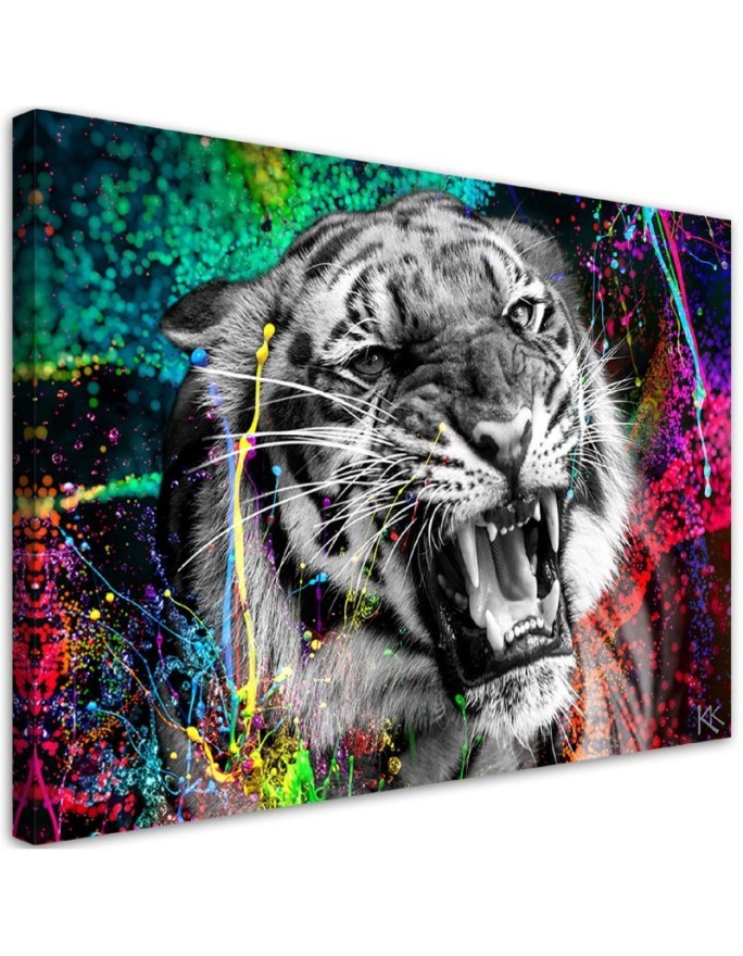 Canvas painting tiger animal nature abstract | FEEBY