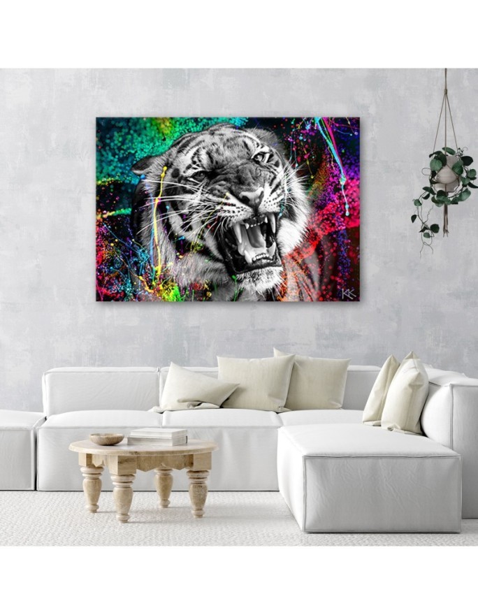 Canvas painting tiger animal nature abstract | FEEBY